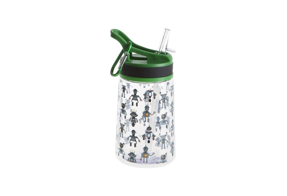 Бутылка для воды Summit Kids Boys c соломинкой и карабином зеленая 350 мл