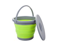 Ведро складное с крышкой Summit Pop Bucket With Lid Lime/Grey 5 л
