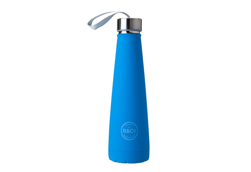 Термобутылка Summit B&Co Conical Bottle Flask Rubberized Neon Blue 450 мл