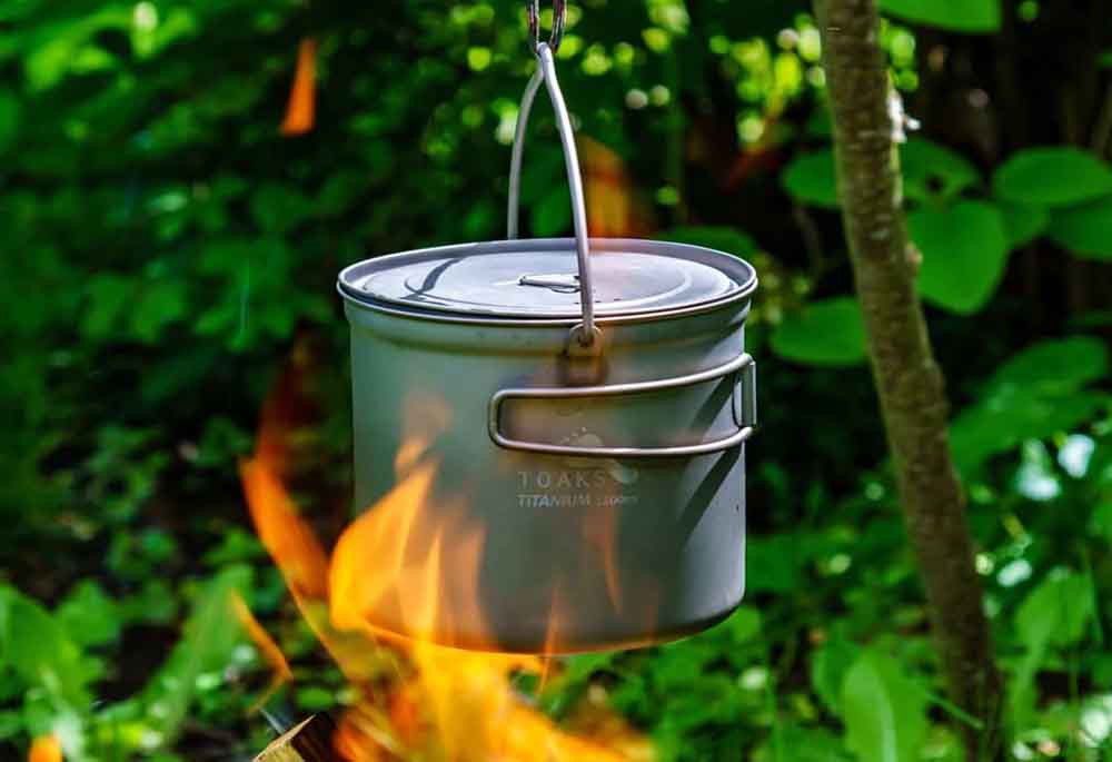 Титановый котелок (чашка) с дугообразной ручкой TOAKS Titanium